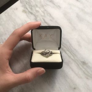 Black & White Diamond Heart Ring